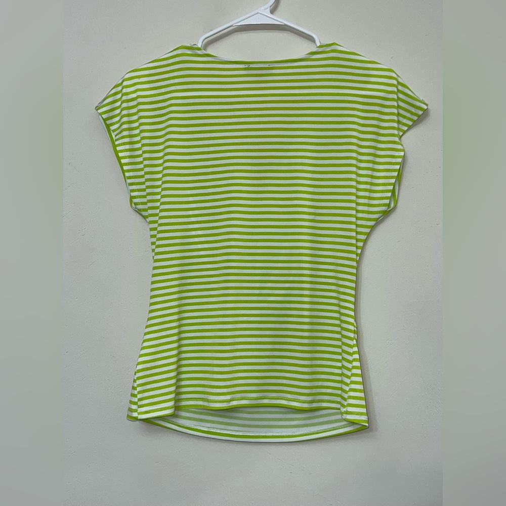 NWOT Vince Camuto Green Striped Blouse small - Picture 3 of 3